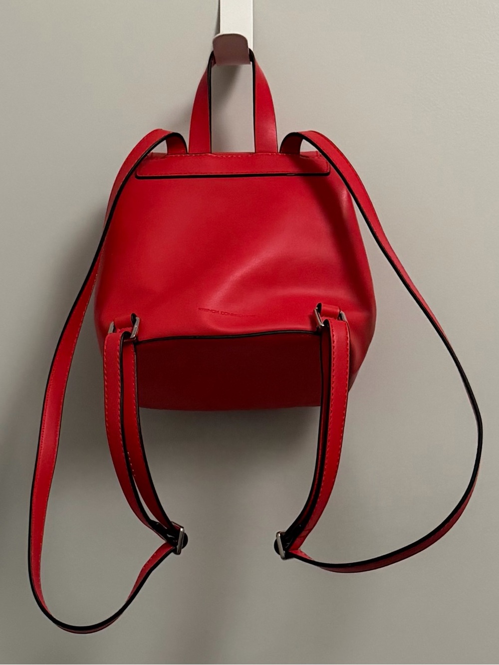 French Connection Cherry Red Faux Leather Tassel Mini Backpack - Picture 5 of 13